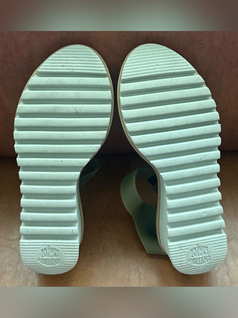 Loints of Holland Baarlo Green Nubuck Platform Sandals Womens US 6 EU 37 - Picture 9 of 9